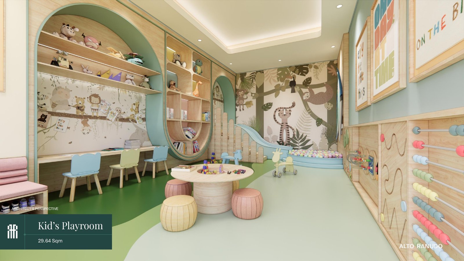 Indoor children's playroom, 29.64 square meters