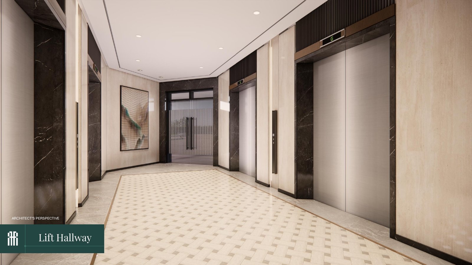 Residential lift hallway